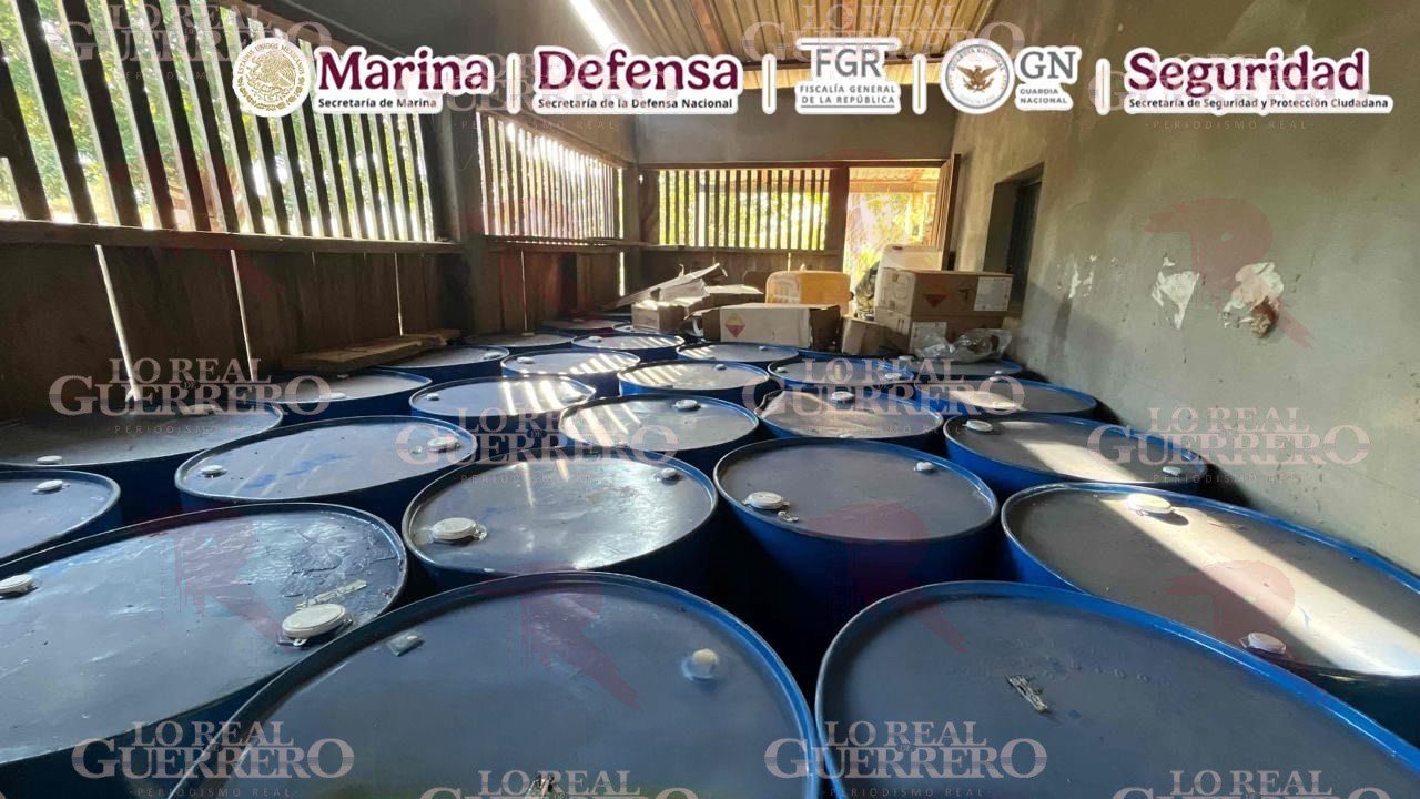 En el municipio de Petatlán, autoridades federales desmantelan inmuebles usados para elaborar drogas sintéticas