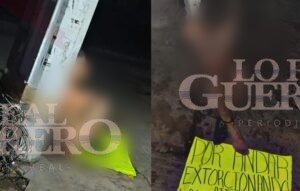 Presunto extorsionador aparece atado y desnudo en pleno centro de Tlapa