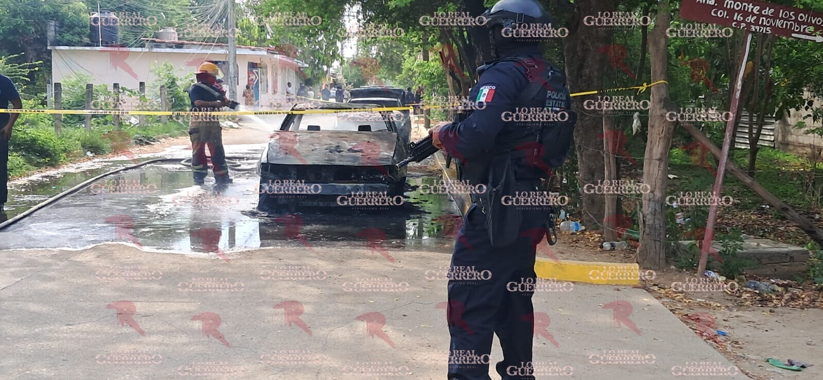 Balean e incendian sitio de taxis en la colonia Frontera de Acapulco
