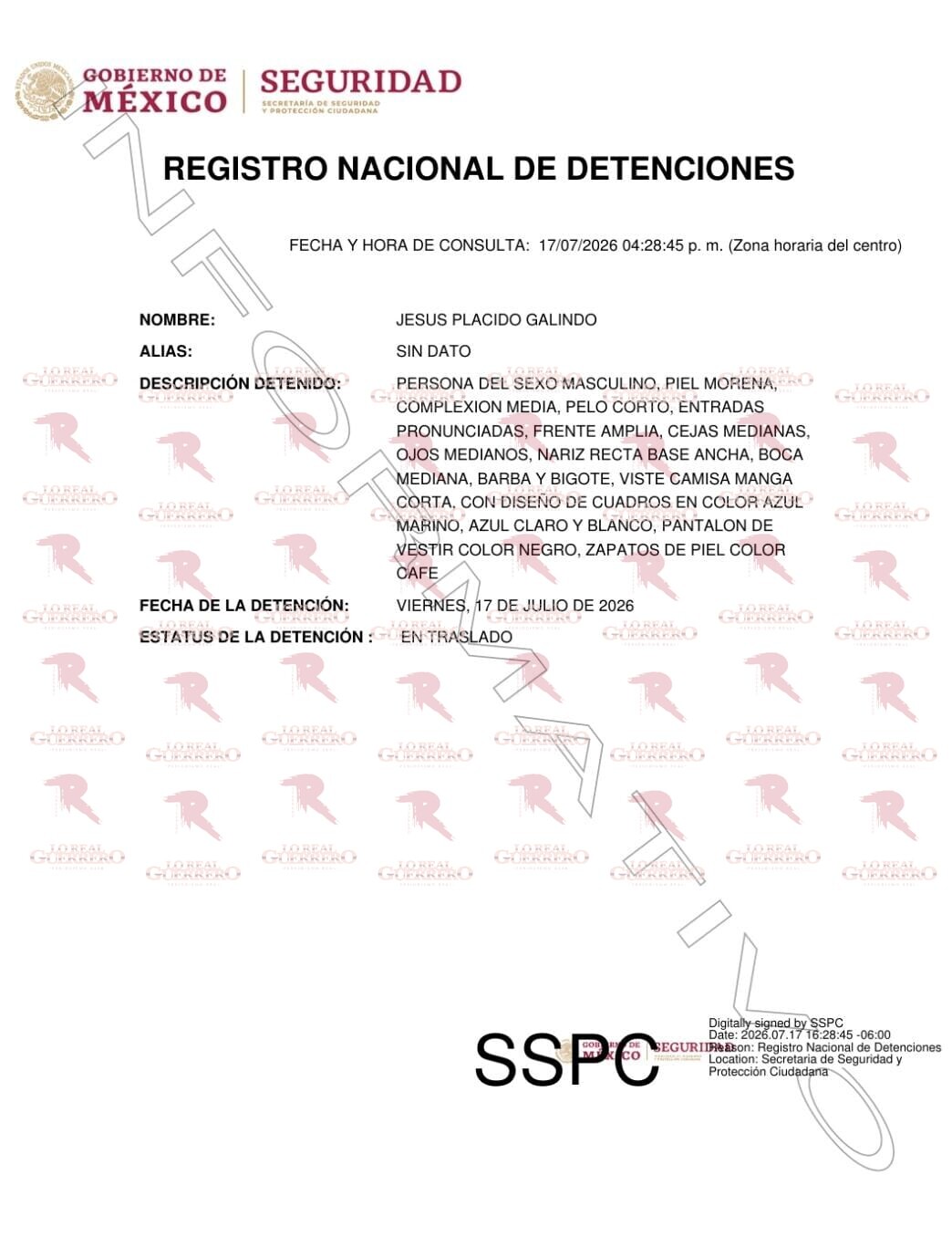Detienen en San Marcos a Jesús Plácido Galindo, dirigente del CIPOG-EZ