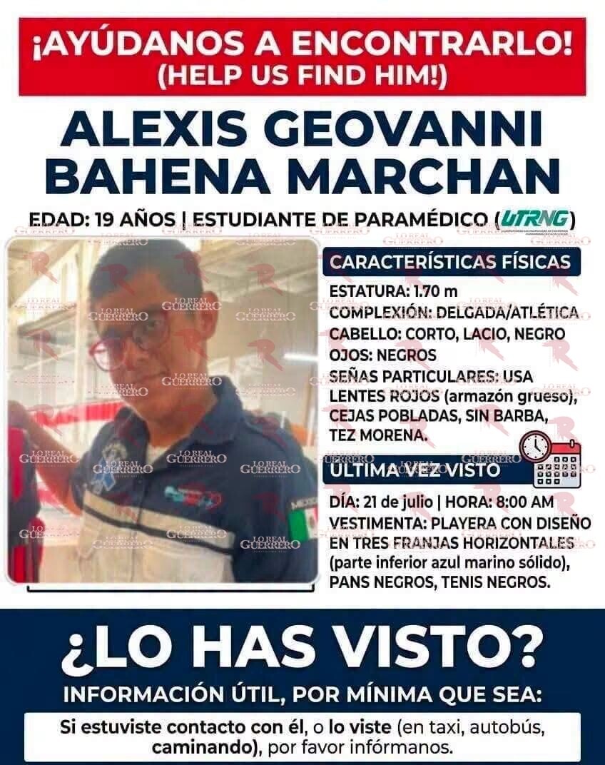 Hallan asesinado y oculto en un ropero a estudiante de Paramédico desaparecido en Iguala